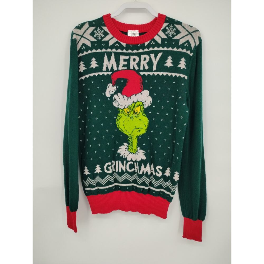 The Grinch Merry Grinchmas Ugly Christmas Sweater Green Holiday Medium